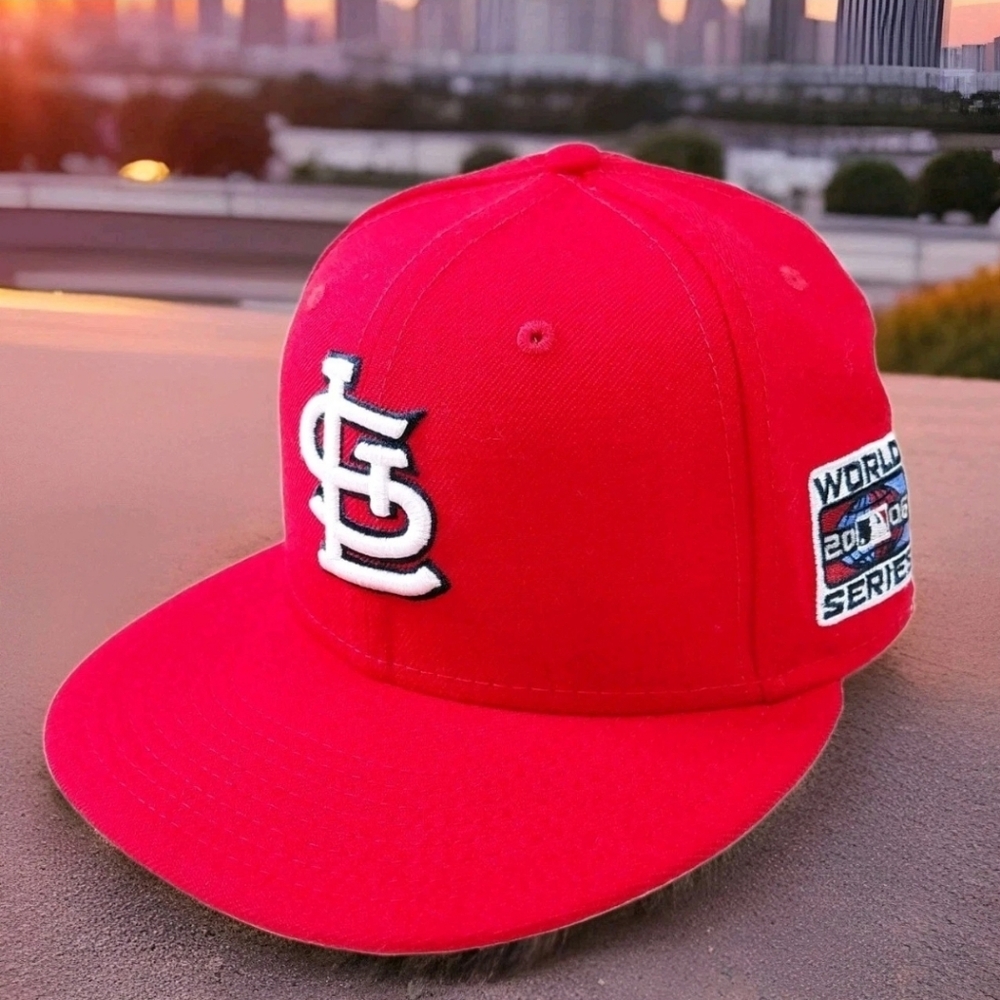 ST Luis Cardinals World Series 2006 NewEra 59FIFTY Fitted Hat Red Size 6-7/8